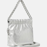 Borsa a Spalla in Pelle Vegana Argento