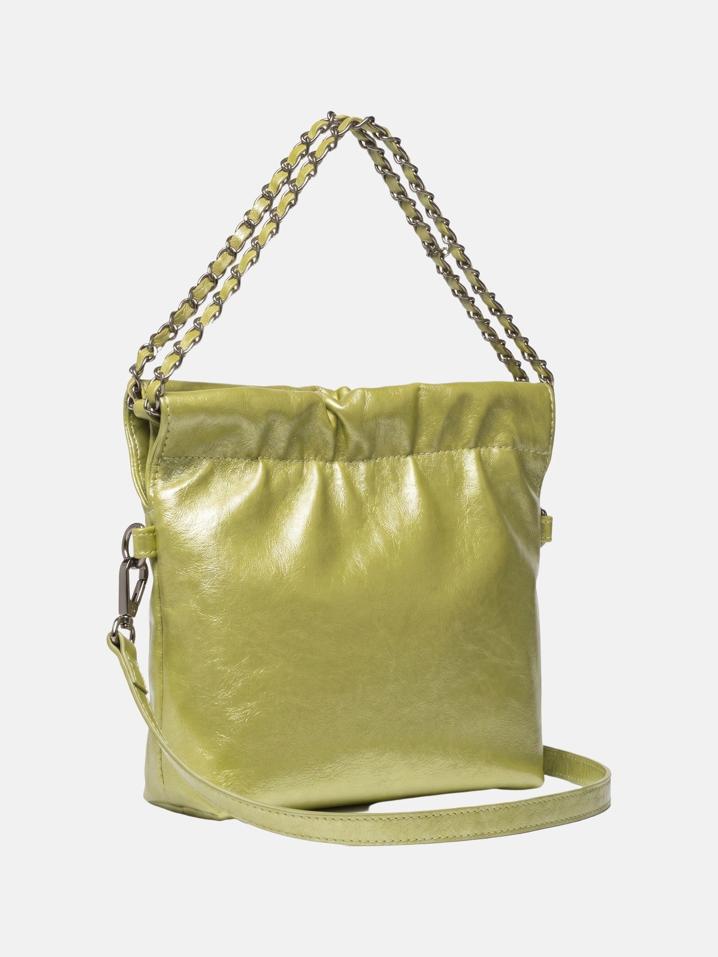 Borsa a Spalla in Pelle Vegana Verde Chiaro