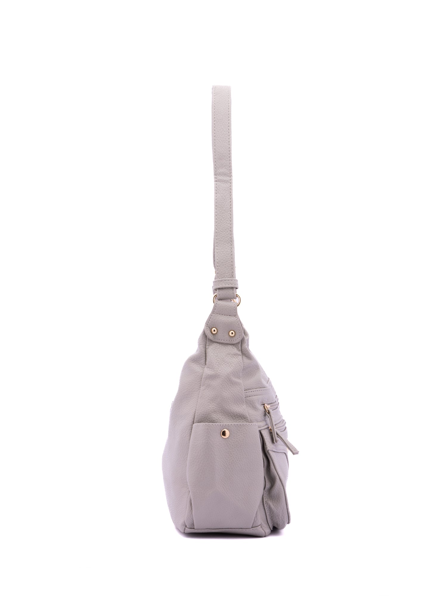 Borsa a Spalla in Pelle Vegana Grigio