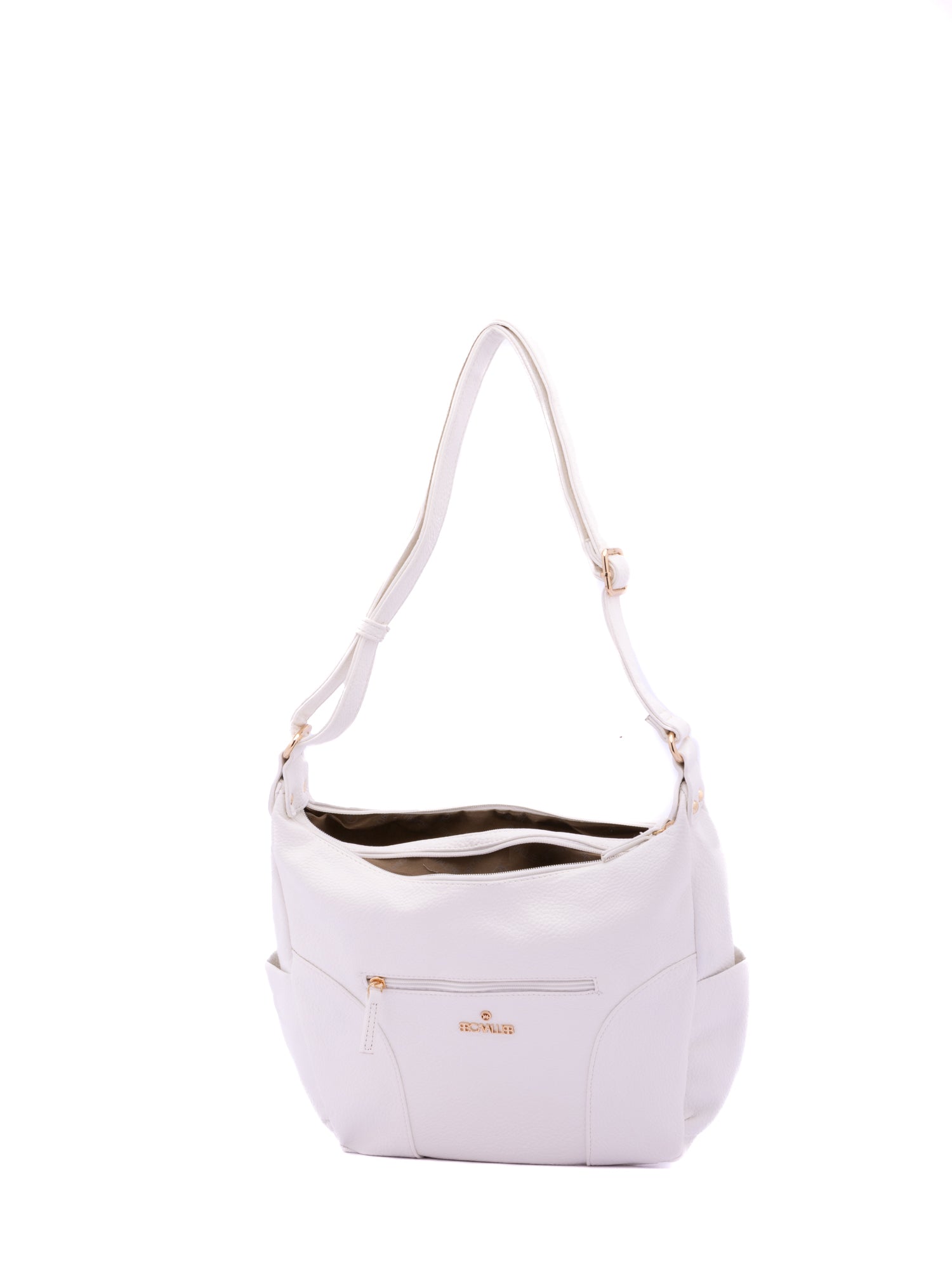 Borsa a Spalla in Pelle Vegana Bianco