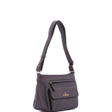 Borsa a Spalla in Pelle Vegana Grigio