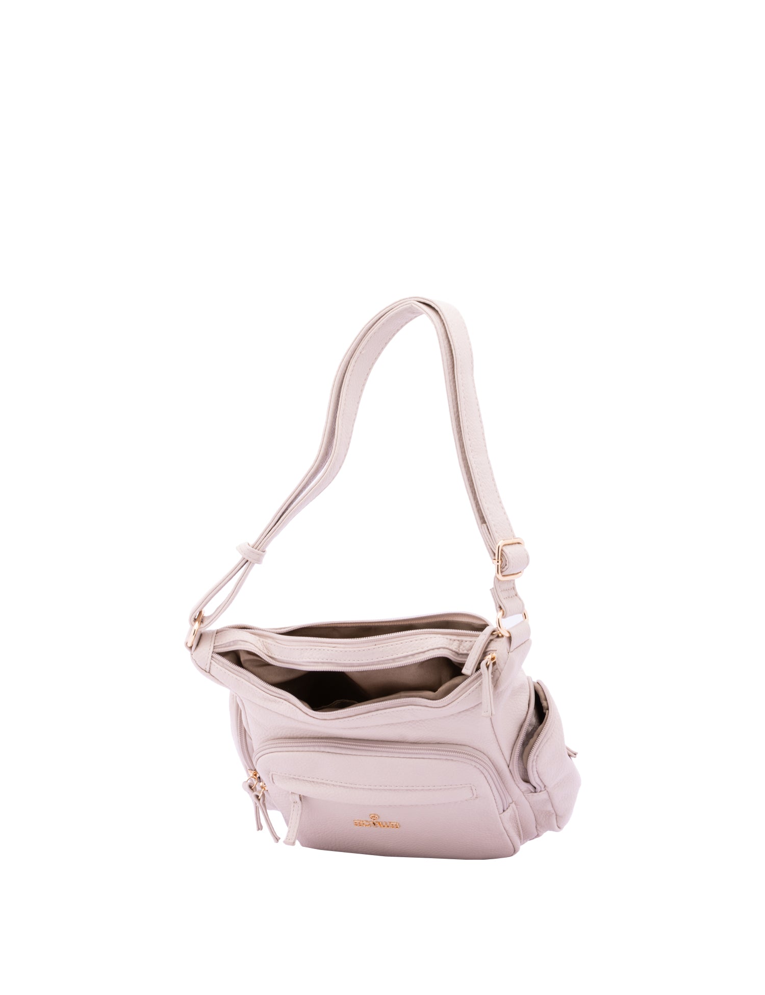 Borsa a Spalla in Pelle Vegana Beige