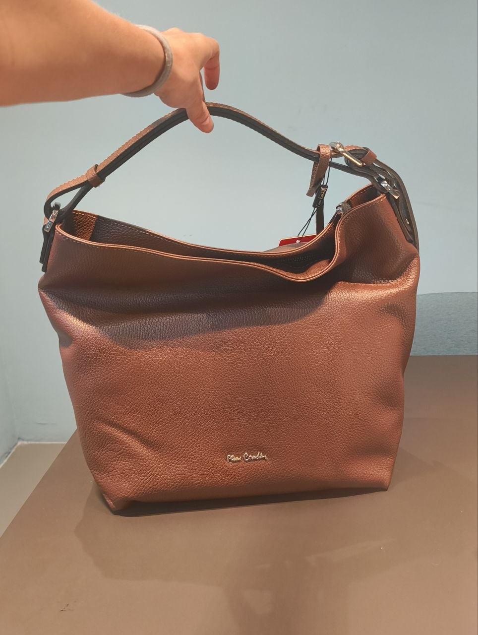 Borsa a Spalla in Vera Pelle Testa di Moro