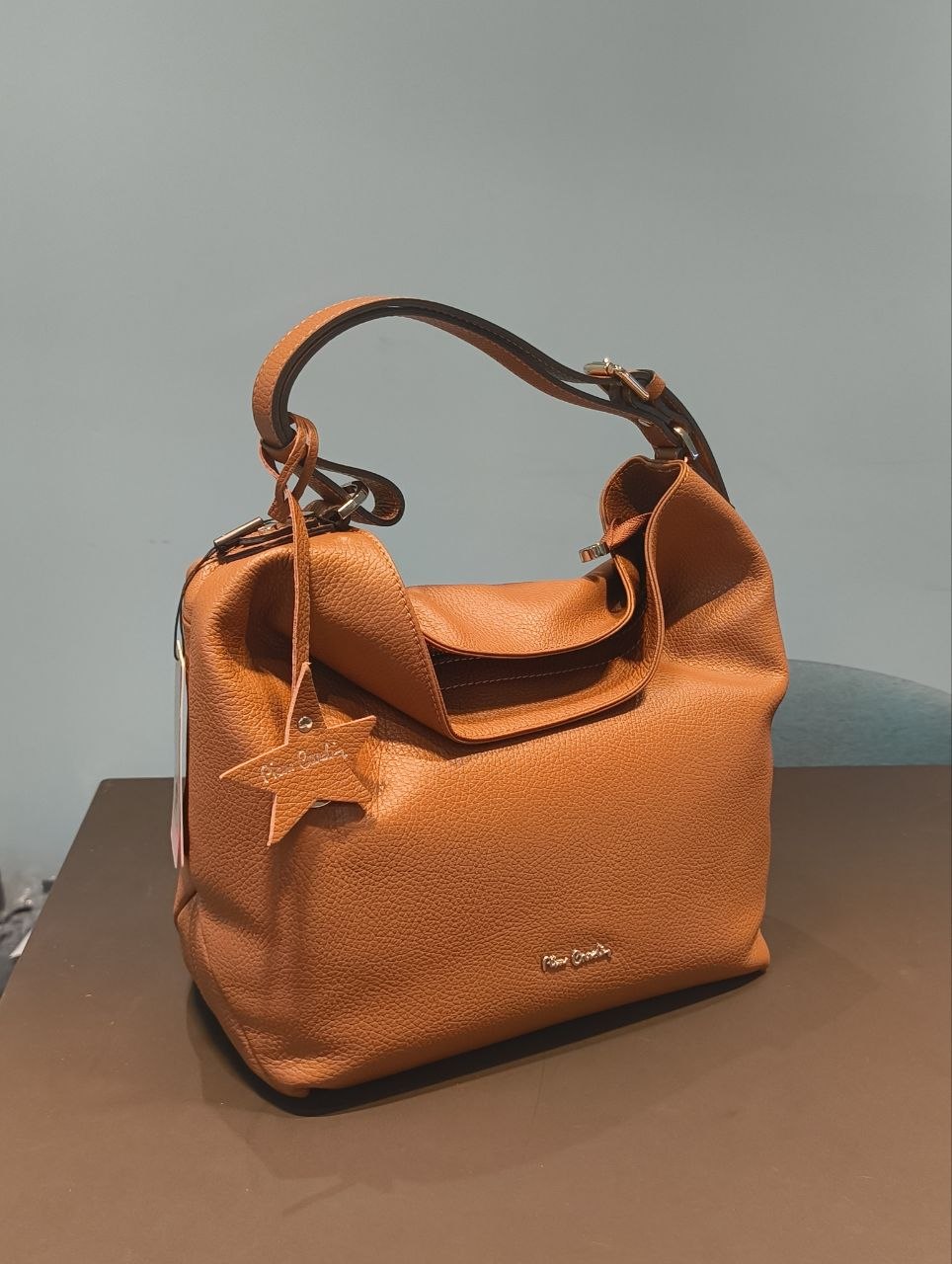 Borsa a Spalla in Vera Pelle Cognac