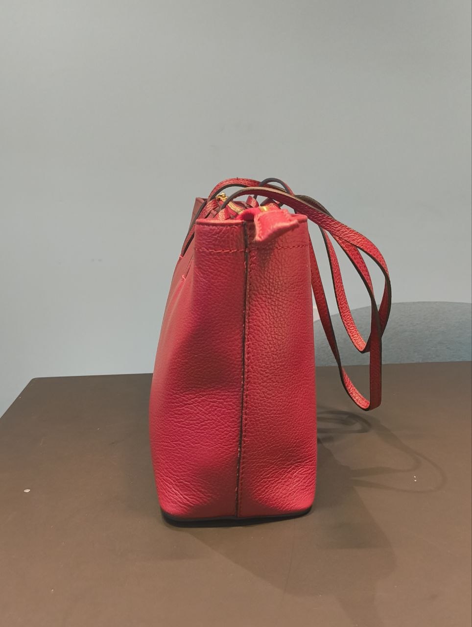 Borsa a Spalla in Vera Pelle Bordeaux