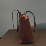 Borsa a Spalla in Vera Pelle Bordeaux
