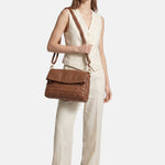 Borsa a Spalla in Vera Pelle Cognac