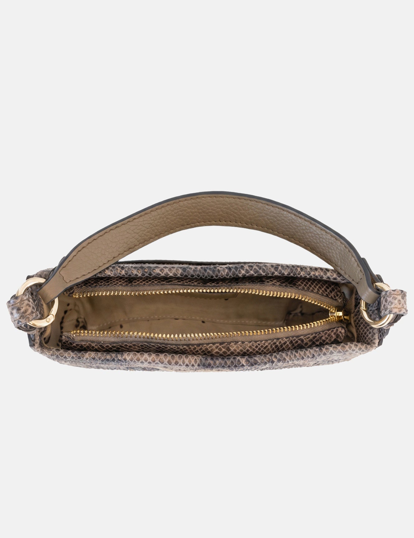 Borsa a Spalla in Vera Pelle Beige Scuro