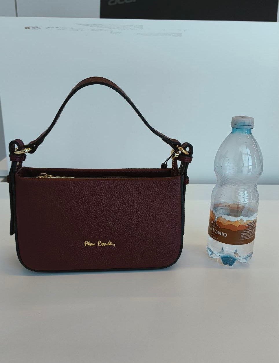 Borsa a Mano in Vera Pelle Bordeaux