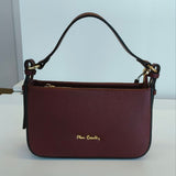 Borsa a Mano in Vera Pelle Bordeaux