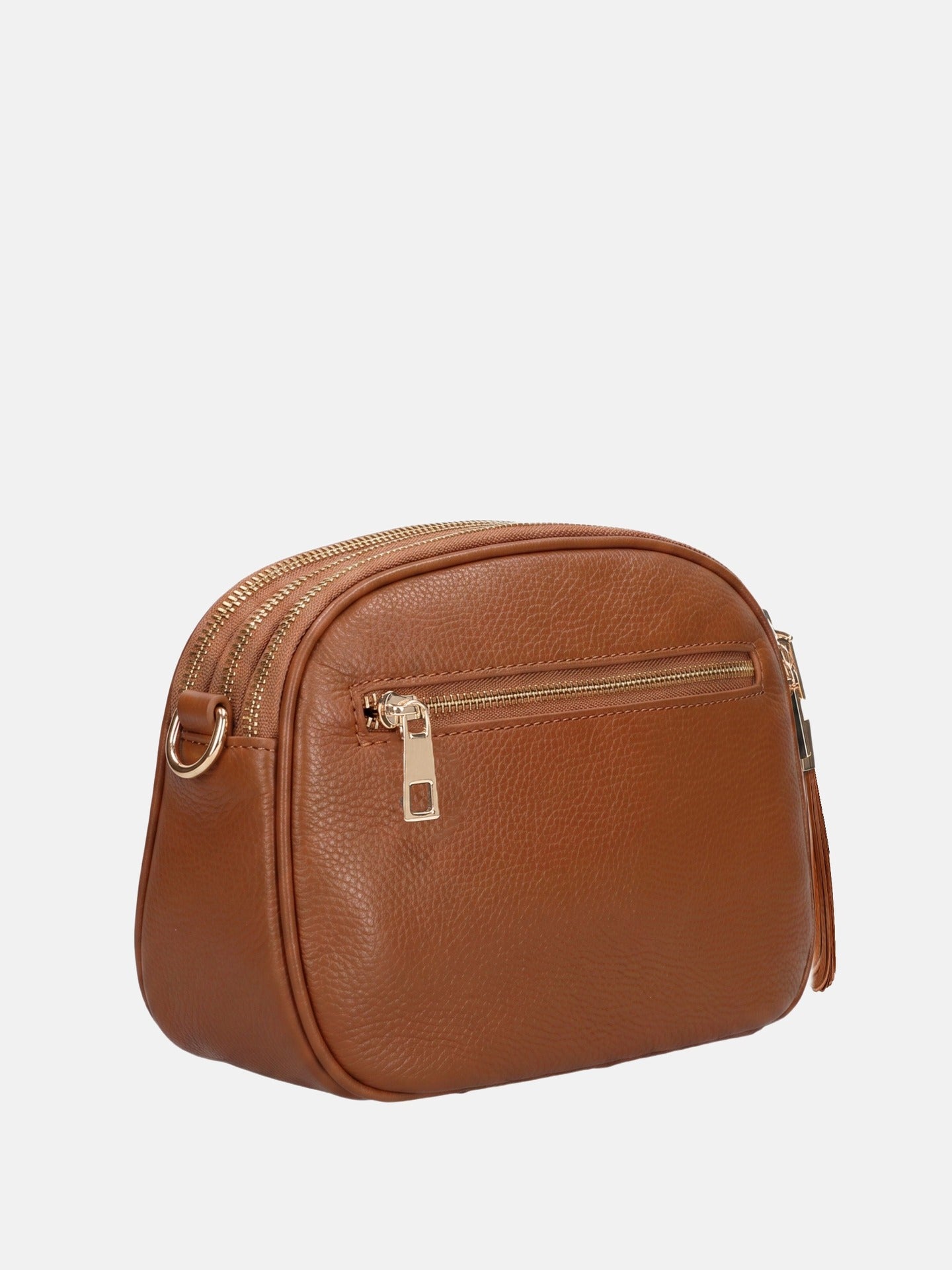 Borsa a Tracolla in Vera Pelle Cognac
