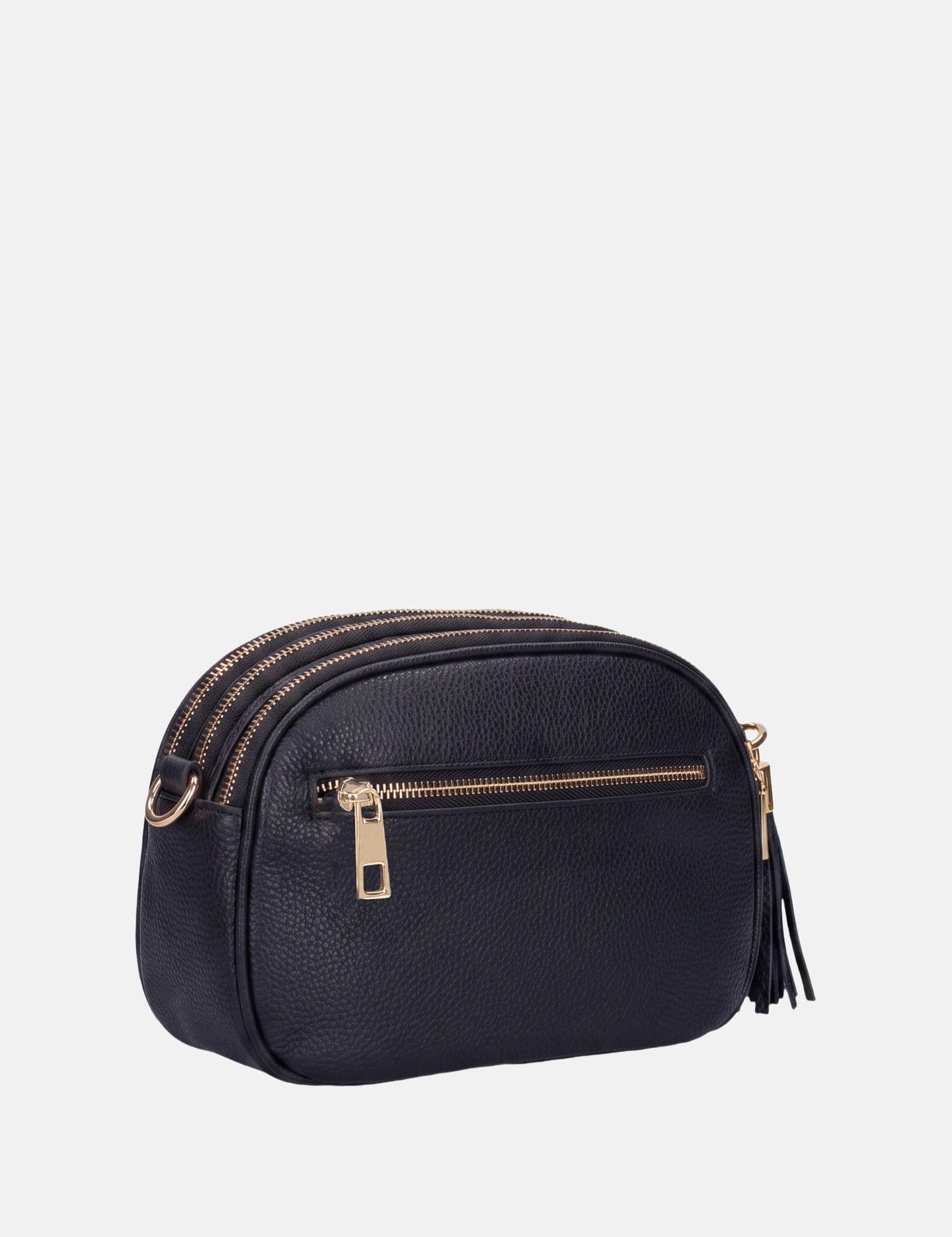 Borsa a Tracolla in Vera Pelle Nero