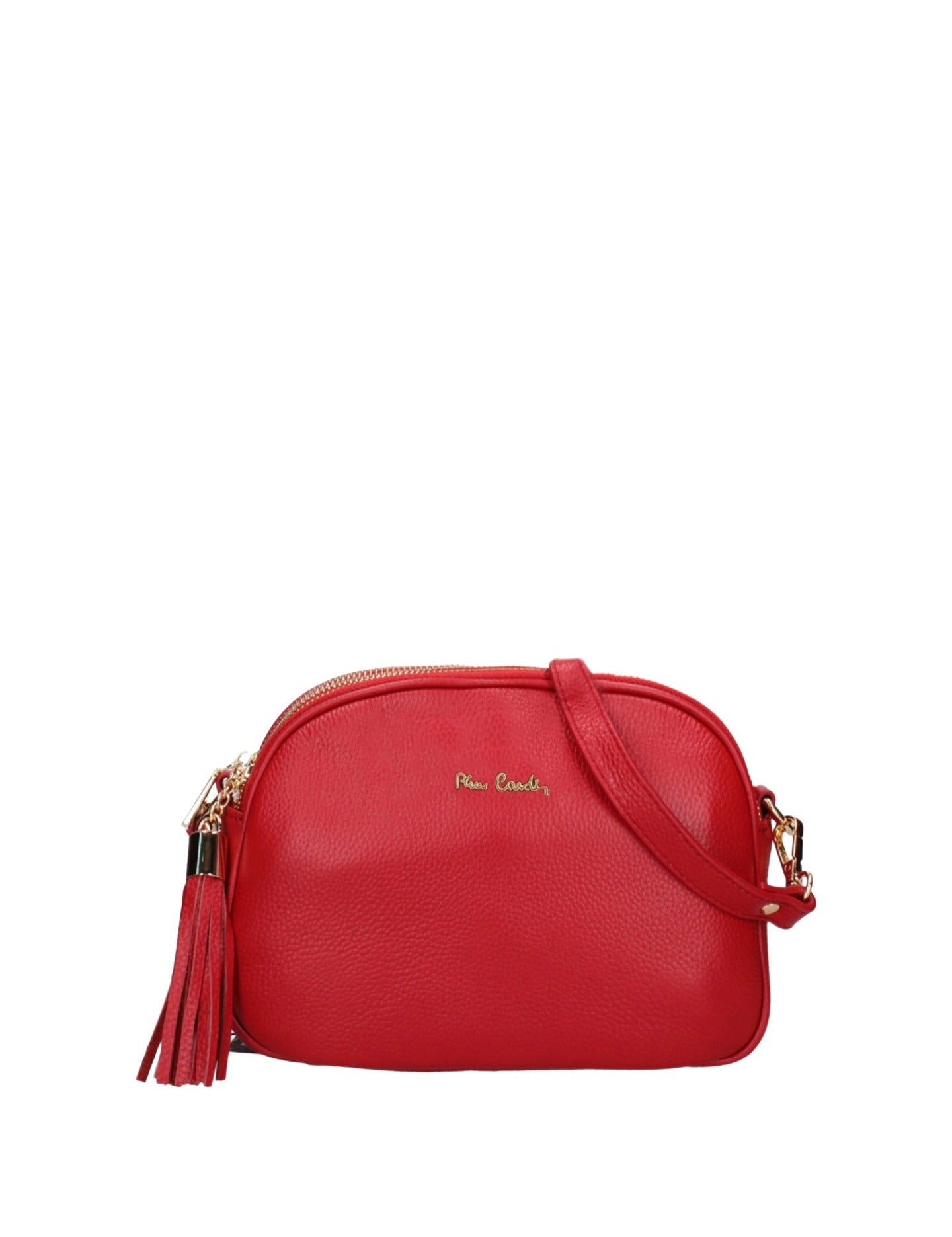 Borsa a Tracolla in Vera Pelle Rosso Scuro