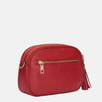 Borsa a Tracolla in Vera Pelle Rosso Scuro