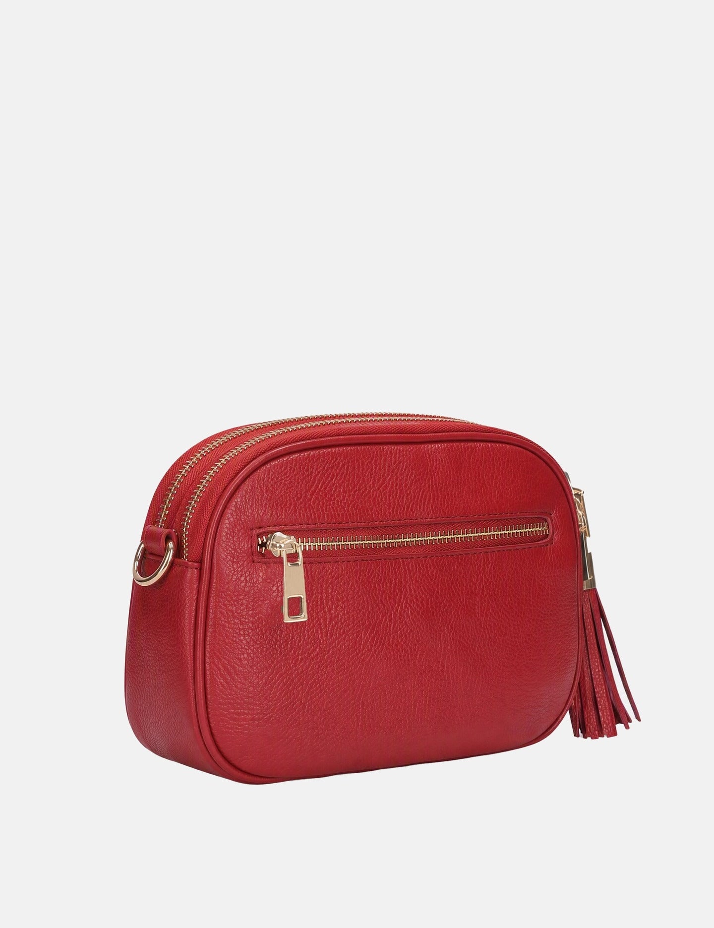 Borsa a Tracolla in Vera Pelle Rosso Scuro