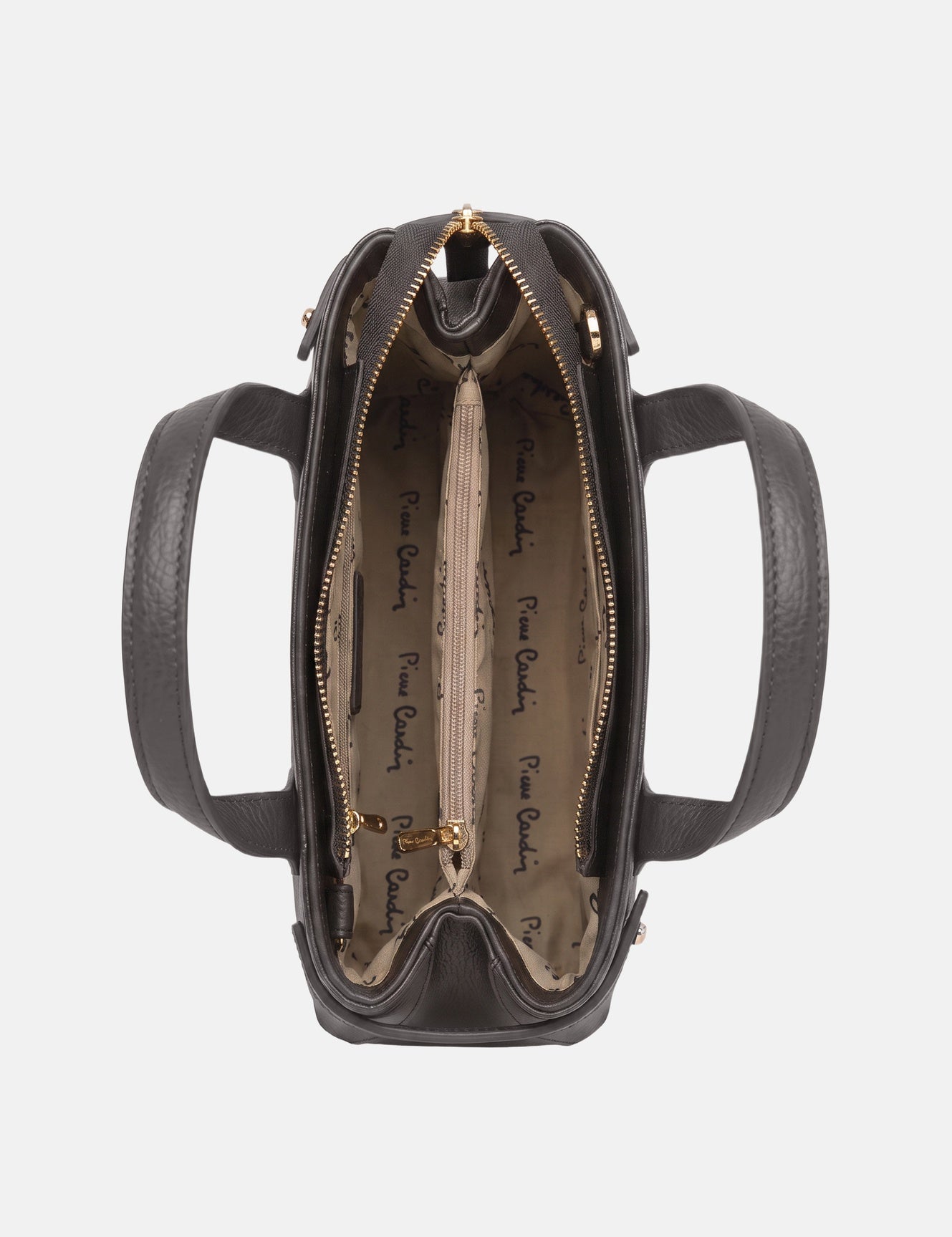 Borsa a Mano in Vera Pelle Beige Scuro