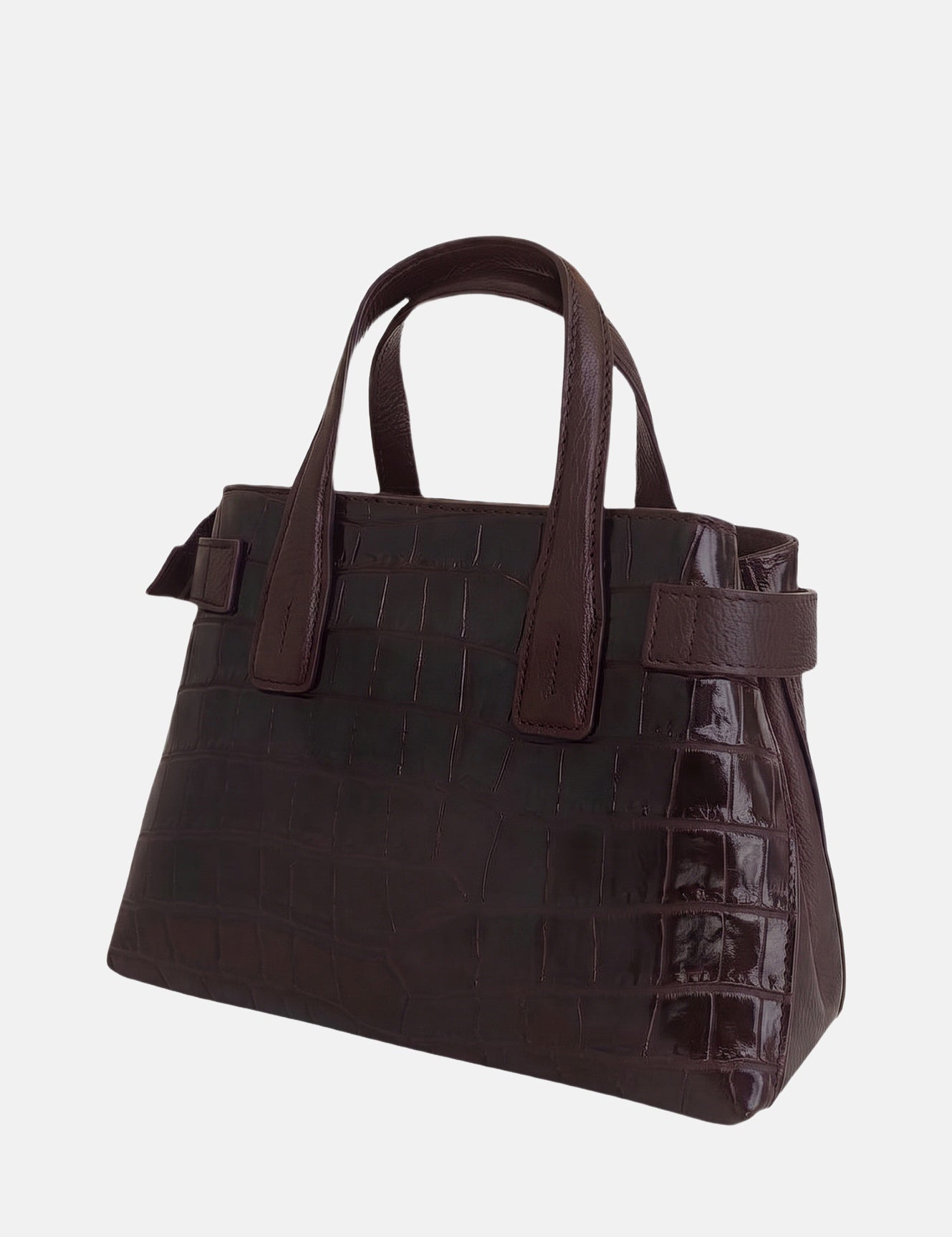 Borsa a Mano in Vera Pelle Bordeaux