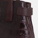 Borsa a Mano in Vera Pelle Bordeaux