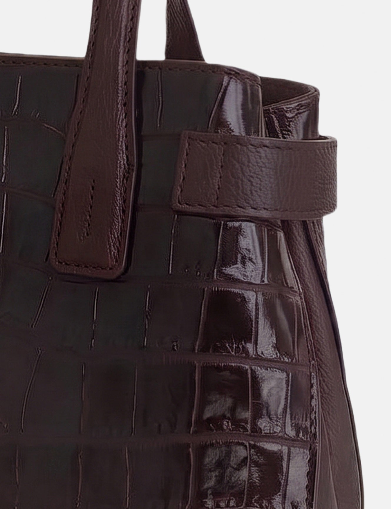 Borsa a Mano in Vera Pelle Bordeaux