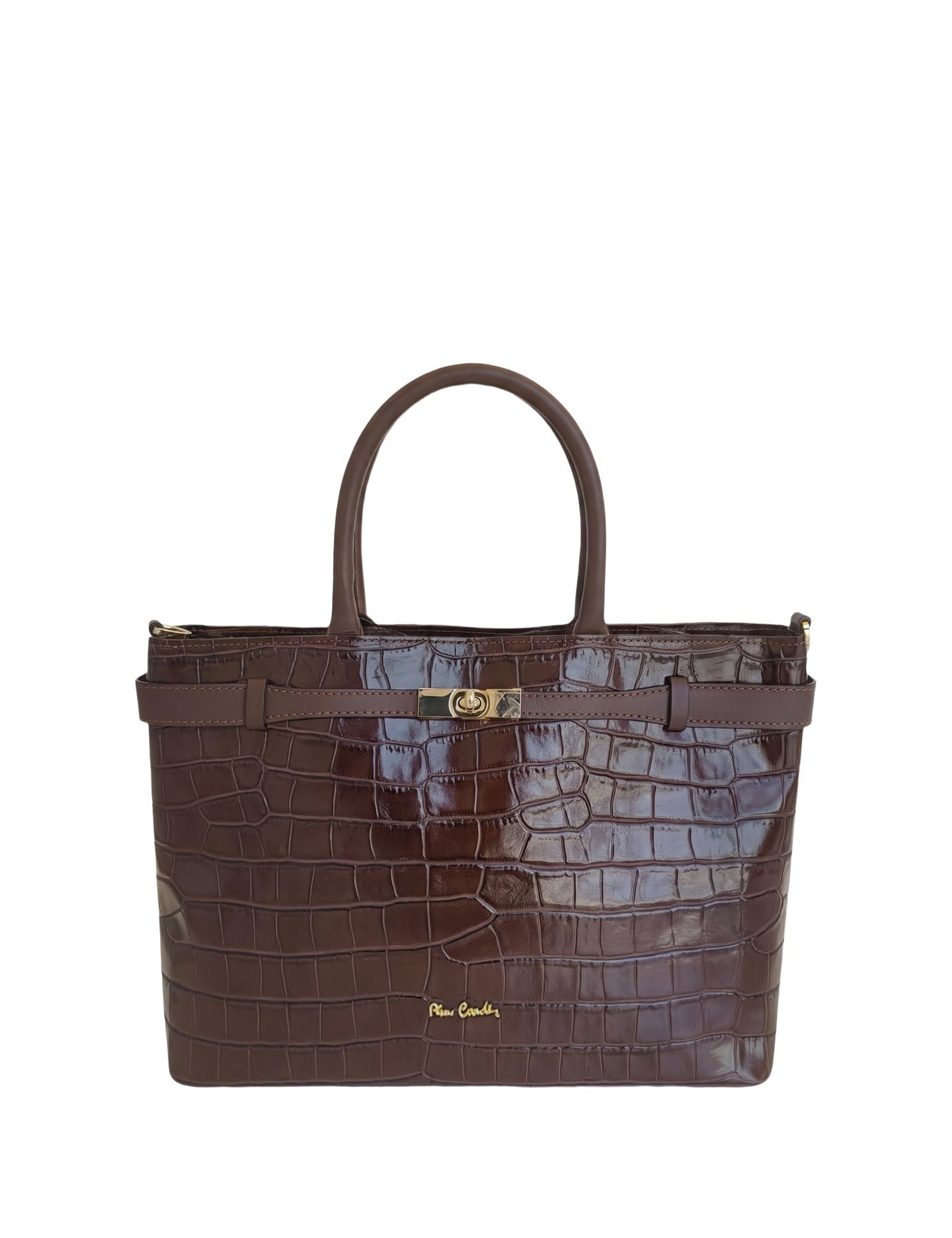 Borsa a Mano in Vera Pelle Marrone