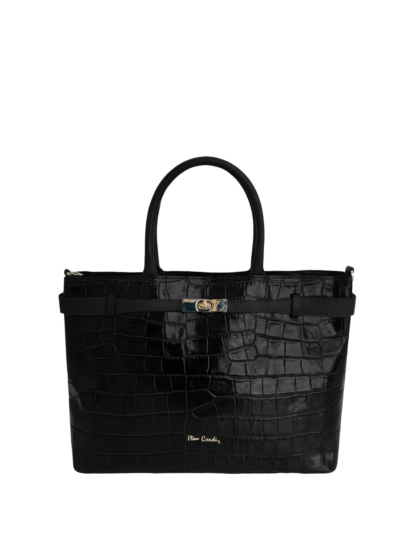 Borsa a Mano in Vera Pelle Nero