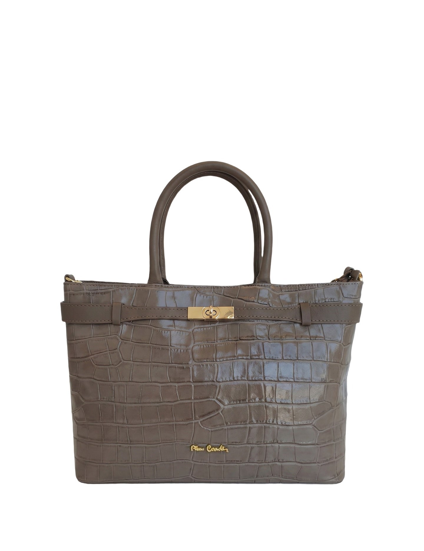 Borsa a Mano in Vera Pelle Beige Scuro