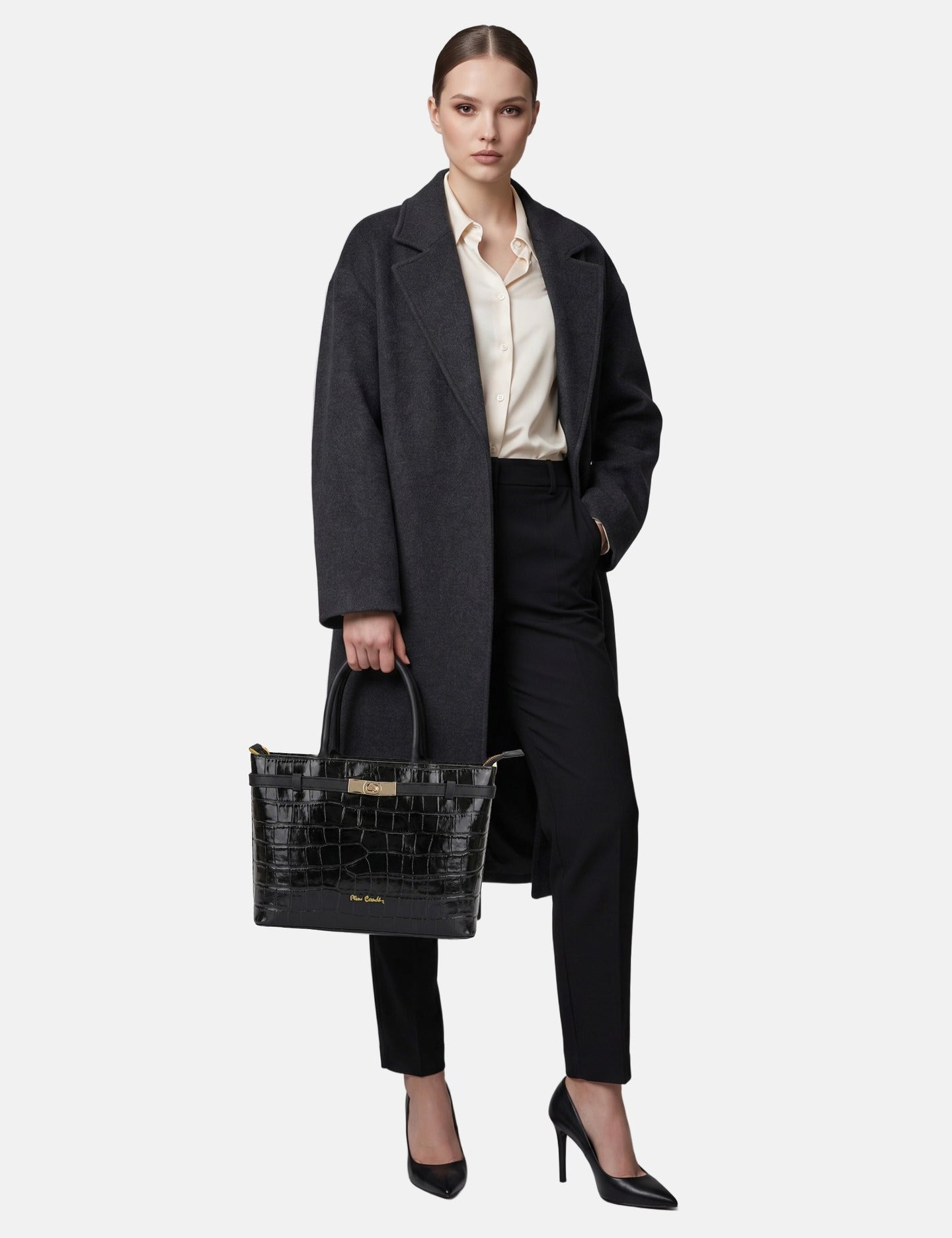 Borsa a Mano in Vera Pelle Nero