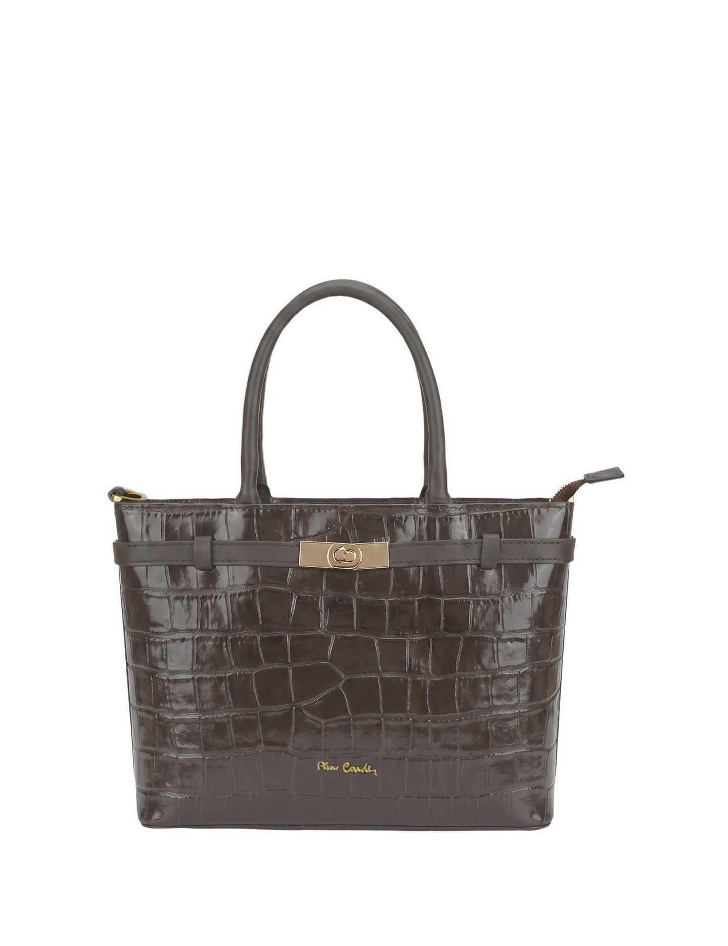 Borsa a Mano in Vera Pelle Beige Scuro