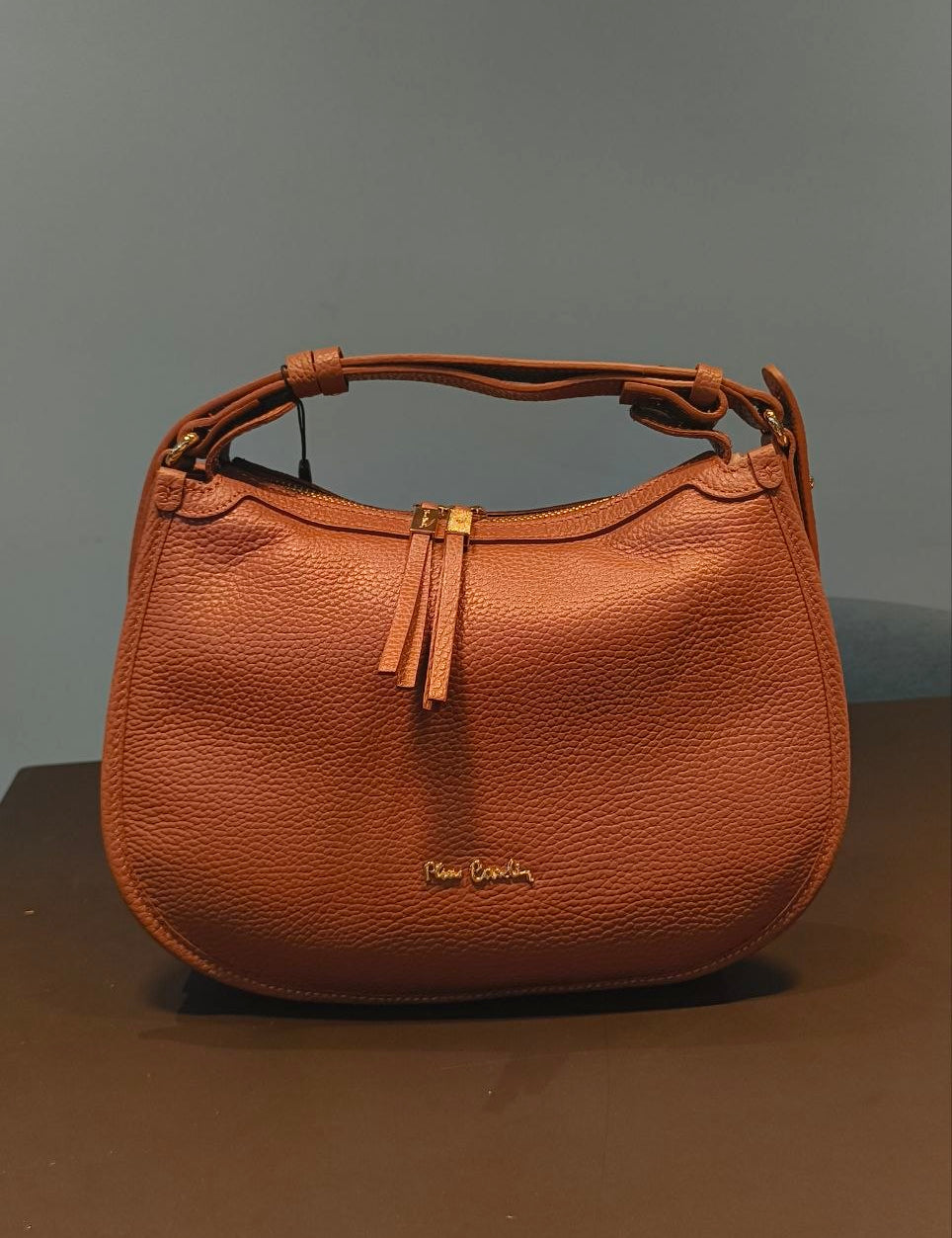 Borsa a Mano in Vera Pelle Cognac