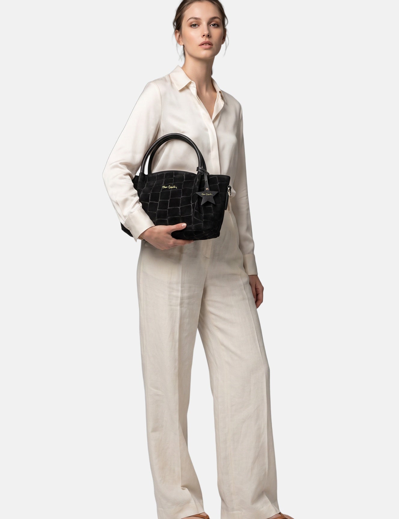 Borsa a Mano in Vera Pelle Nero