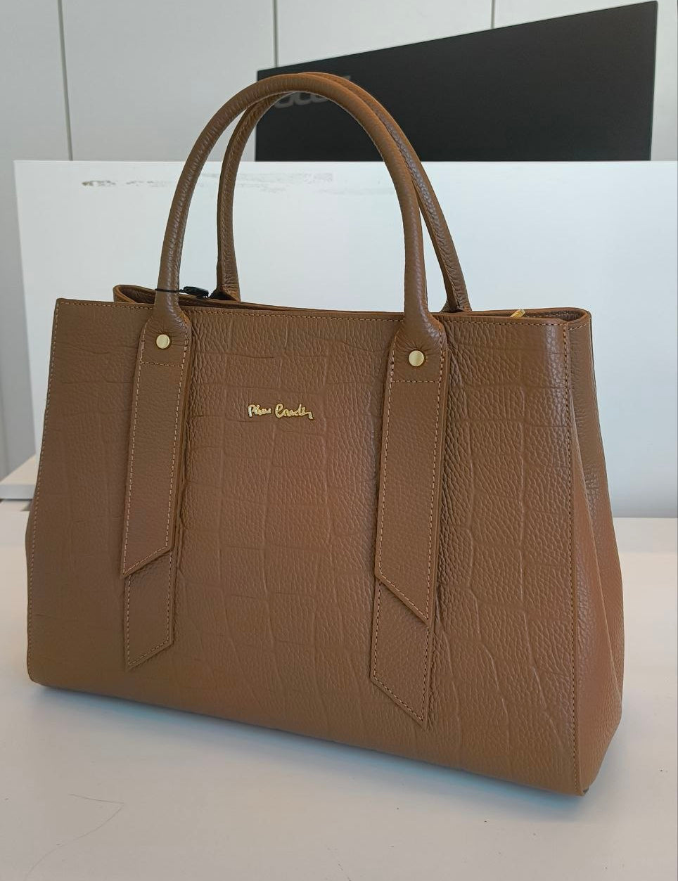 Borsa a Mano in Vera Pelle Bordeaux