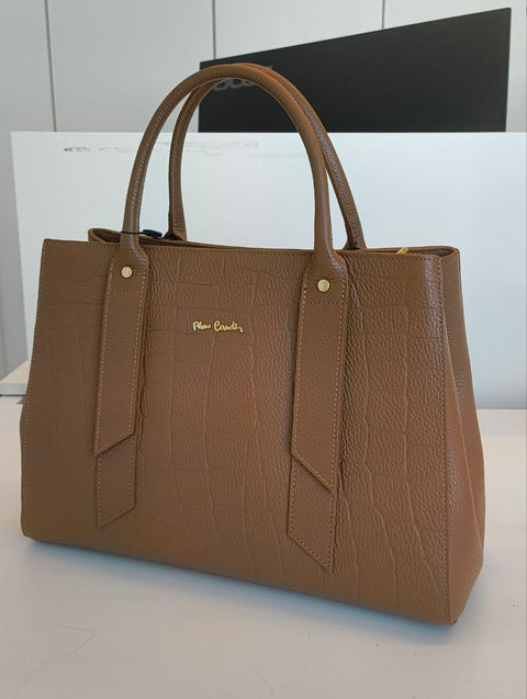 Borsa a Mano in Vera Pelle Bordeaux