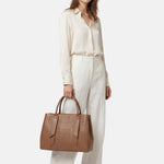 Borsa a Mano in Vera Pelle Cognac