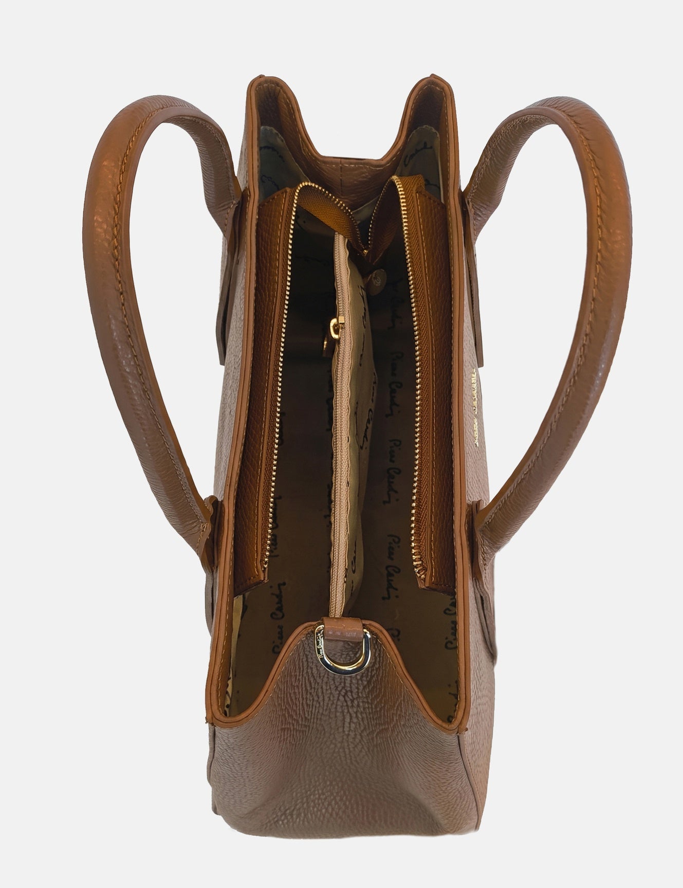 Borsa a Mano in Vera Pelle Cognac