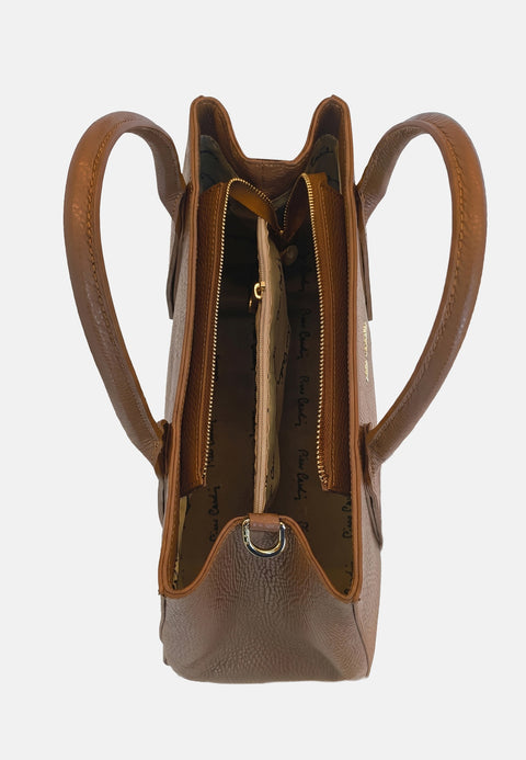 Borsa a Mano in Vera Pelle Cognac