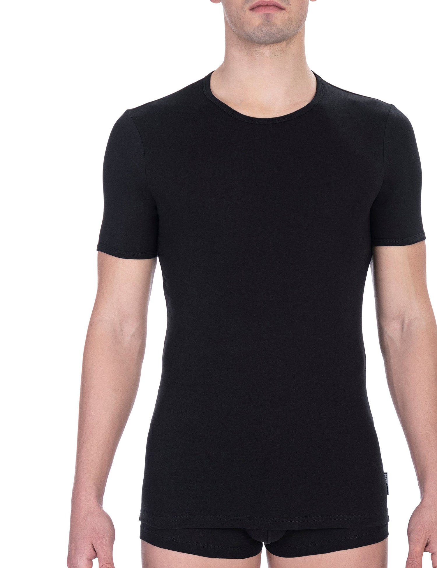 T-shirt da uomo Misto Cotton + Elastane - T-Shirt | secretrend | BKK1UTS01BI-BLACK-S