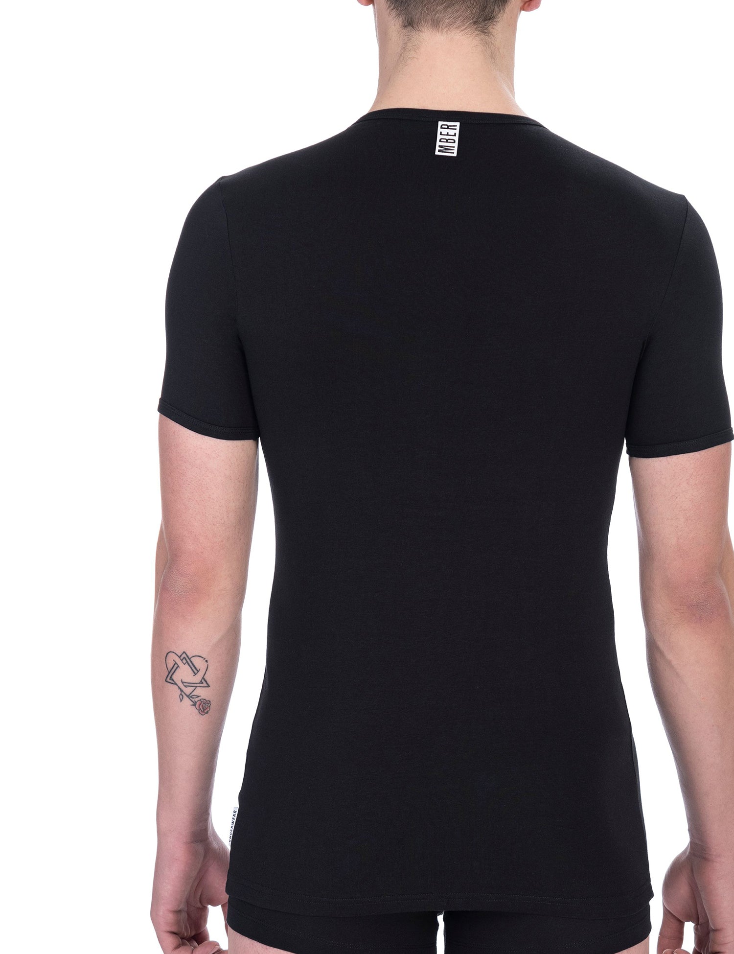 T-shirt da uomo Misto Cotton + Elastane - T-Shirt | secretrend | BKK1UTS01BI-BLACK-S