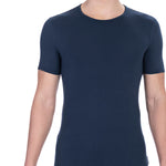 T-shirt da uomo Misto Cotton + Elastane - T-Shirt | secretrend | BKK1UTS01BI-NAVY-M