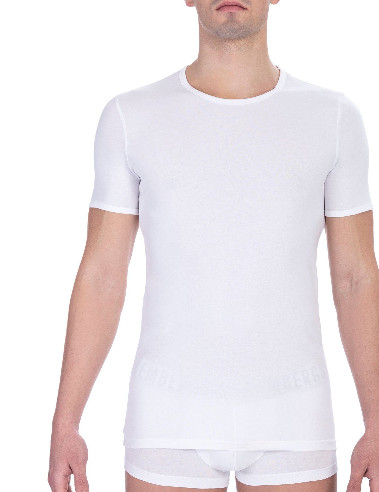 T-shirt da uomo Misto Cotton + Elastane - T-Shirt | secretrend | BKK1UTS01BI-WHITE-S