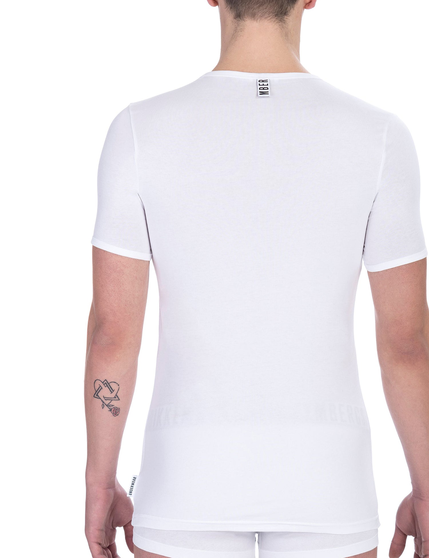 T-shirt da uomo Misto Cotton + Elastane - T-Shirt | secretrend | BKK1UTS01BI-WHITE-S