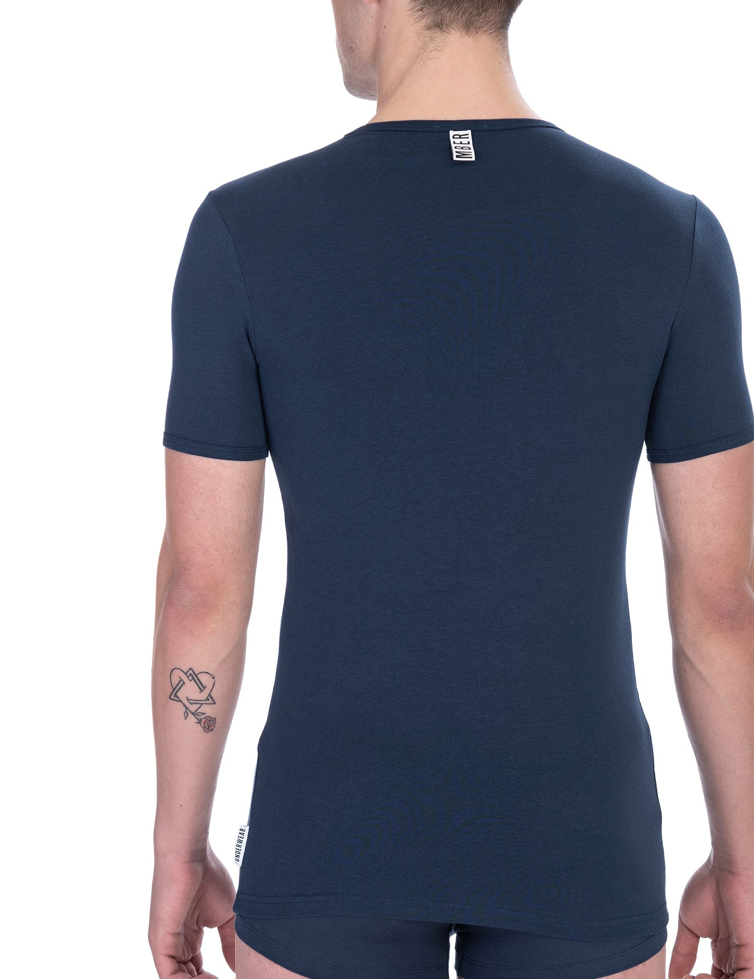 T-shirt da uomo Misto Cotton + Elastane - T-Shirt | secretrend | BKK1UTS01SI-NAVY-S