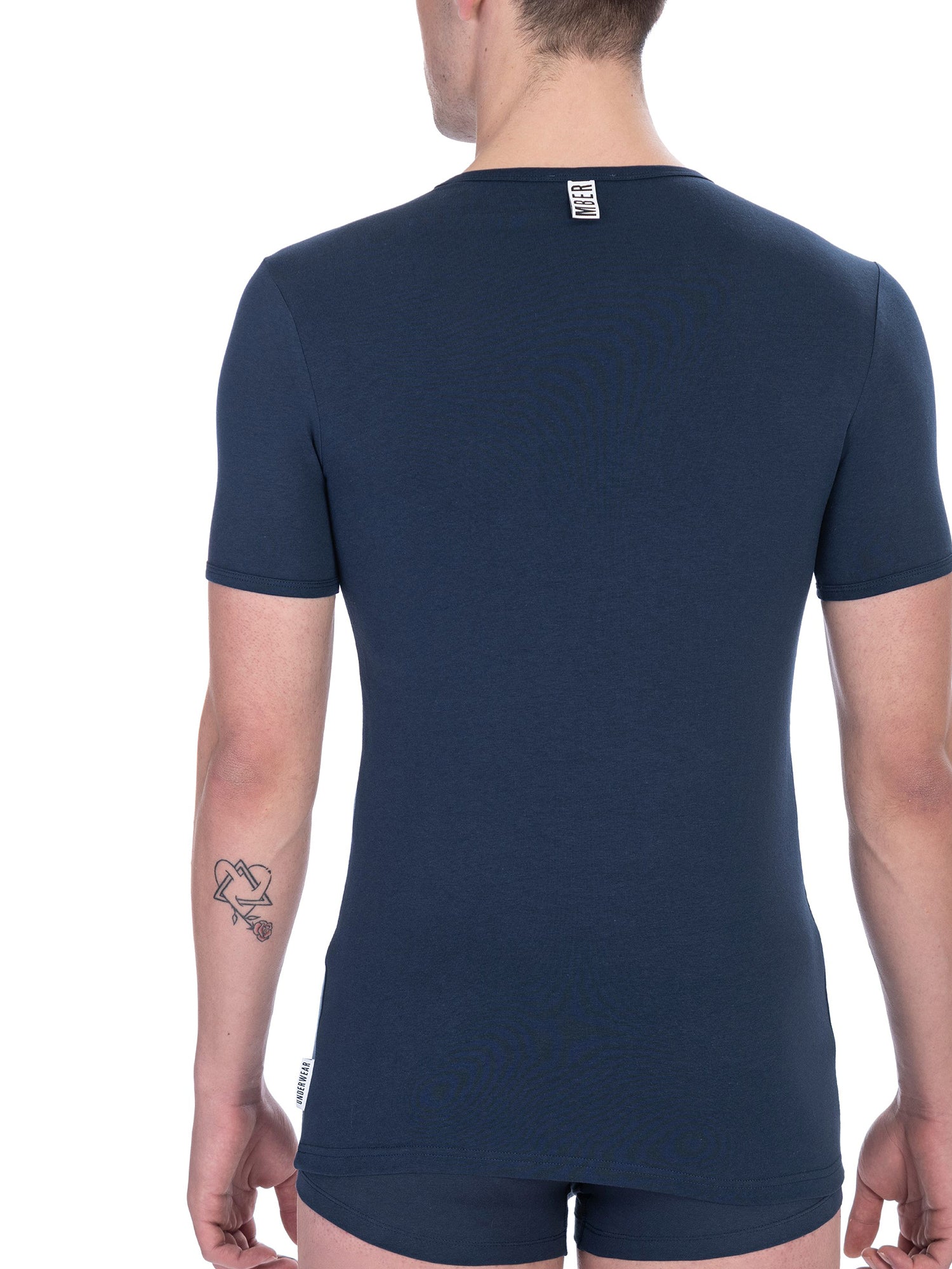 T-shirt da uomo Misto Cotton + Elastane - T-Shirt | secretrend | BKK1UTS01SI-NAVY-S