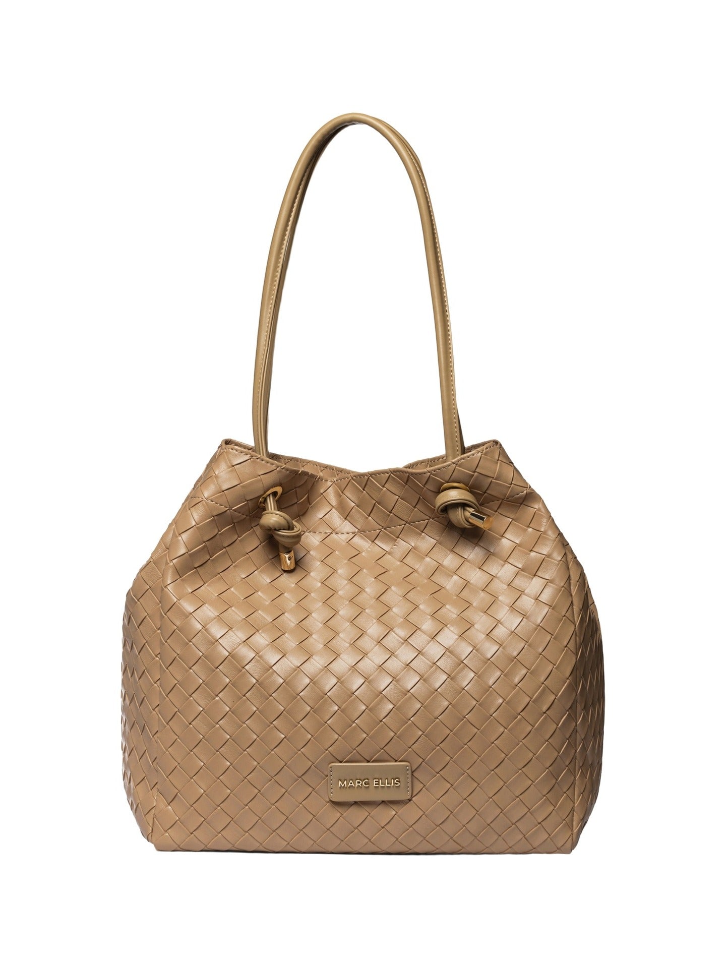 Borsa a Spalla in Pelle Vegana Marrone Scuro