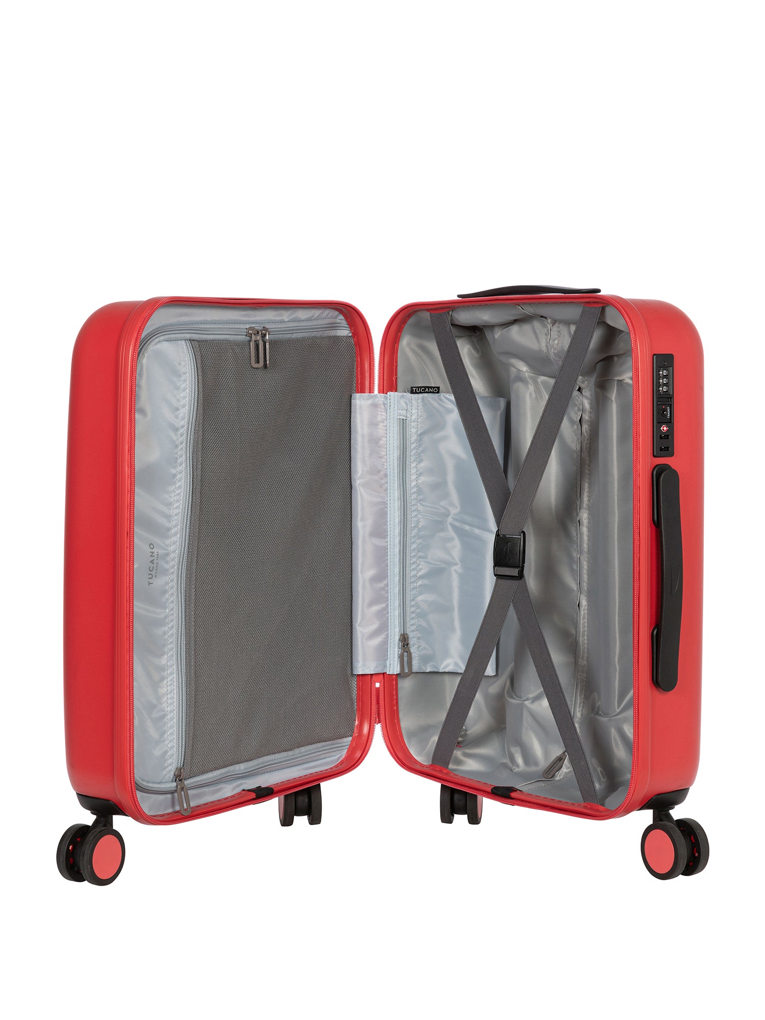 Valigia Unisex in Policarbonato Con Zip BTRTED-S-Rosso corallo Tucano