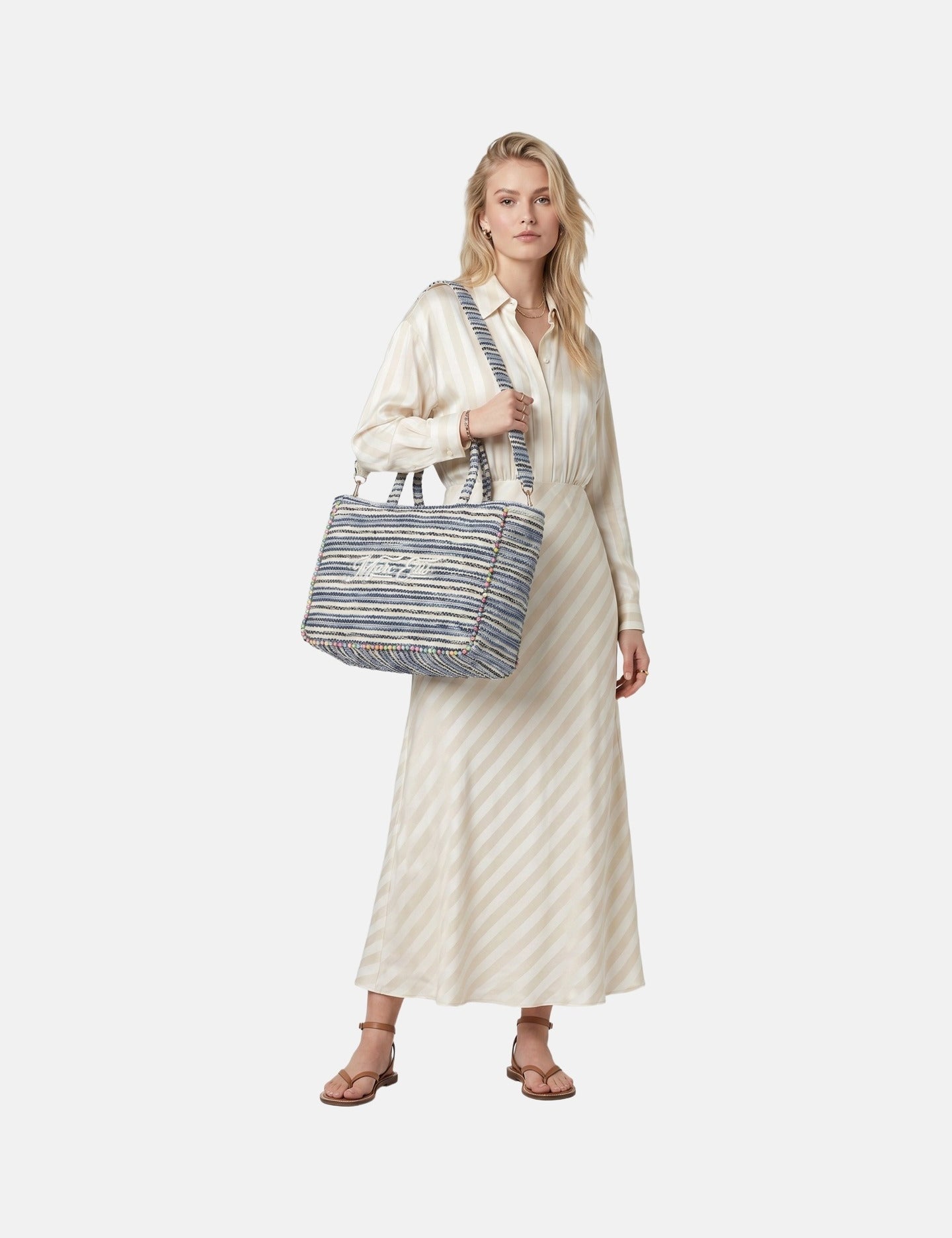 Borsa a Mano in Poliestere Blu Scuro