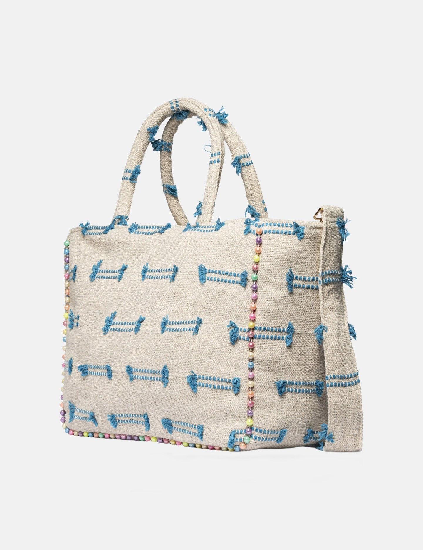 Borsa a Mano in Poliestere Beige