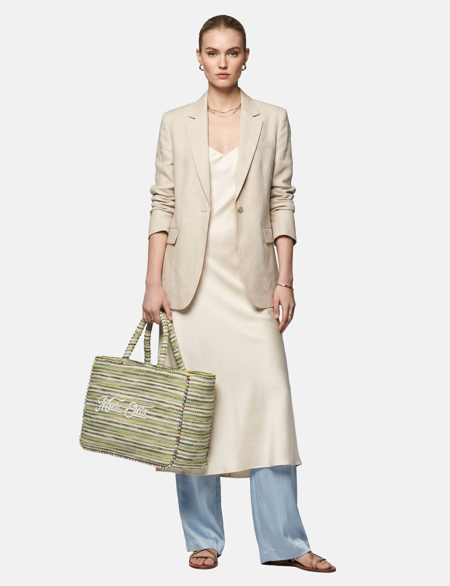 Borsa a Mano in Poliestere Beige
