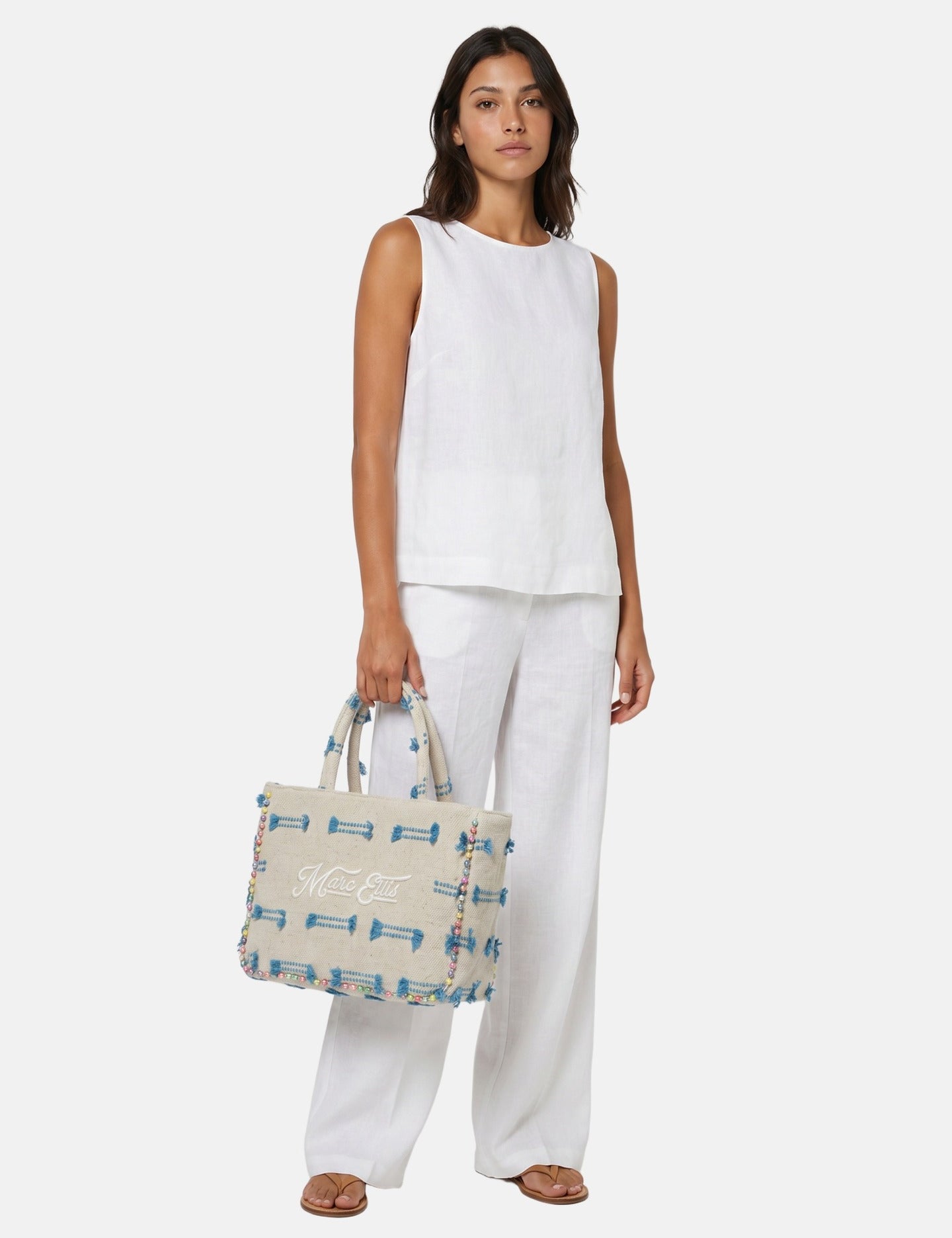Borsa a Mano in Poliestere Beige
