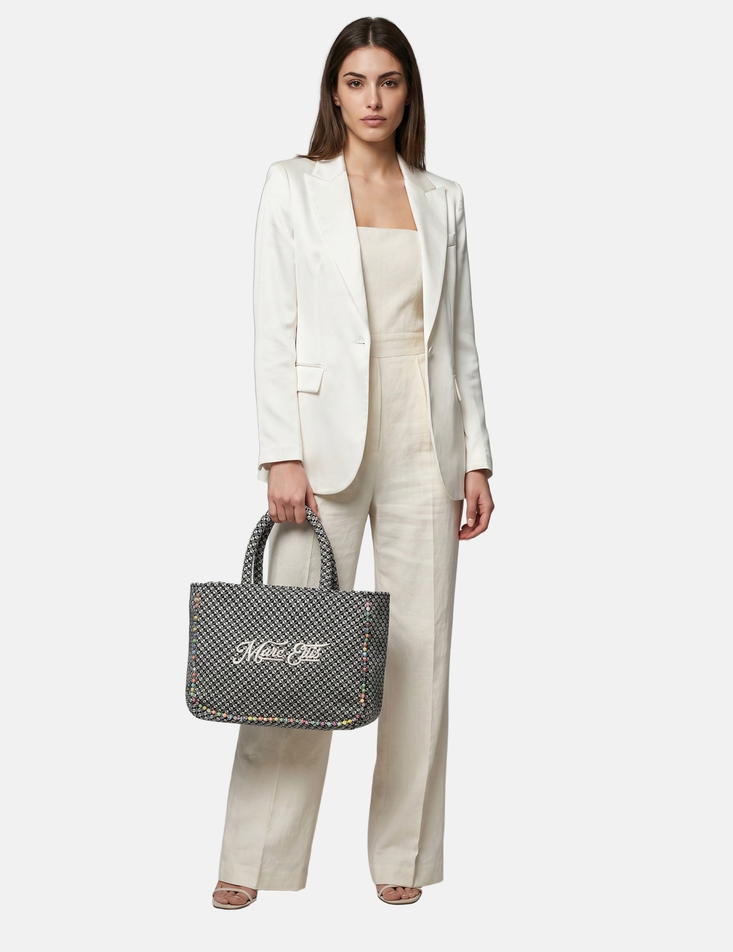 Borsa a Mano in Poliestere Bianco