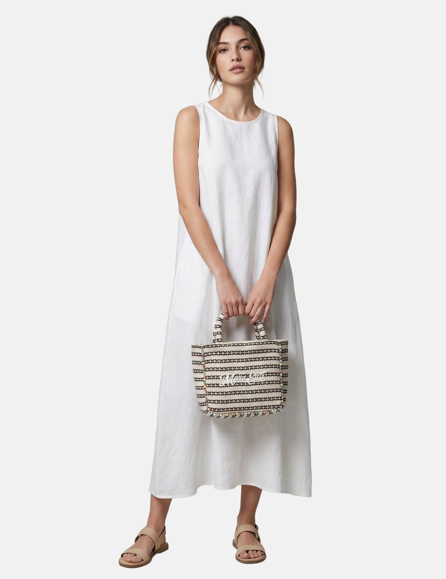 Borsa a Mano in Poliestere Beige